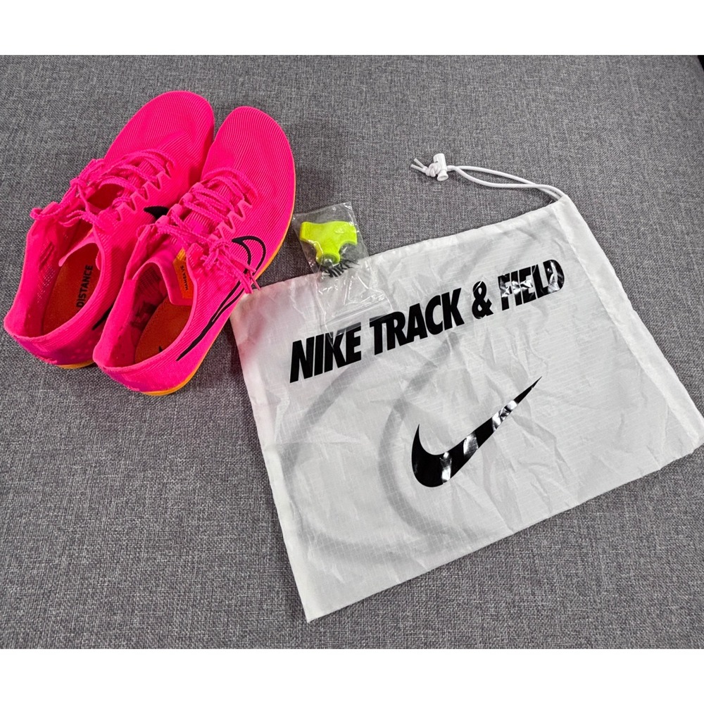 Nike Men's 13 Zoom Mamba V6 Track Spikes Pink Orange Distance Racing Shoes NEW